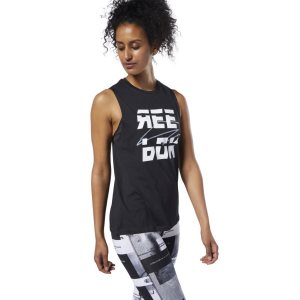 Reebok Meet You There Muscle Muskelshirt Damen - Schwarz - DE 710-CTW